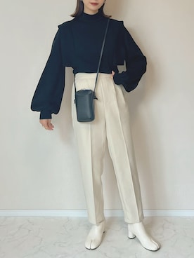 「Samansa Mos2 blue（サマンサモスモスブルー）のアイテム（パンツ）」を使った、haru さん（レディース・162cm）の秋コーディネート