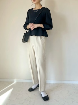 「Samansa Mos2 blue（サマンサモスモスブルー）のアイテム（パンツ）」を使った、haru さん（レディース・162cm）の冬コーディネート
