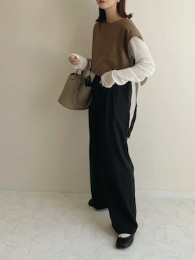 「TUS.（タス）のアイテム」を使った、haru さん（レディース・162cm）の春コーディネート