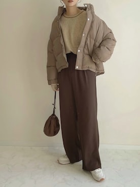 「Mayree（メイリー）のアイテム（パンツ）」を使った、haru さん（レディース・162cm）の冬コーディネート