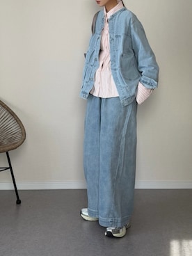 「アイテム（デニムジャケット）」を使った、haru さん（レディース・162cm）の春コーディネート