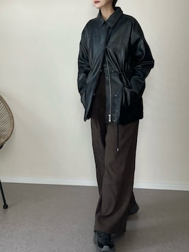 「アイテム（ブルゾン）」を使った、haru さん（レディース・162cm）の秋コーディネート