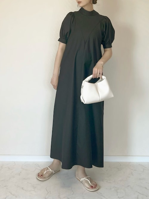 ZOZO限定】スタンドネックパフスリーブワンピース（ワンピース