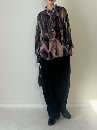 「AmiAmi（アミアミ）のスクエアトゥローファー（ローファー）」を使った、haru さん（レディース・162cm）の秋コーディネート