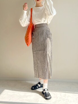 「FREE'S MART（フリーズマート）のアイテム（スカート）」を使った、haru さん（レディース・162cm）の春コーディネート