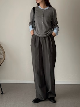 「アイテム（ローファー）」を使った、haru さん（レディース・162cm）の冬コーディネート