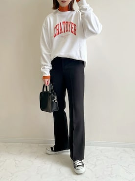 「&. NOSTALGIA（アンドドットノスタルジア）のアイテム（パンツ）」を使った、haru さん（レディース・162cm）の冬コーディネート