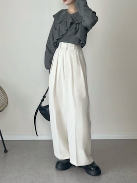 「アイテム（スリッポン）」を使った、haru さん（レディース・162cm）の秋コーディネート