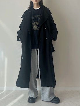 「アイテム（スウェットパンツ）」を使った、haru さん（レディース・162cm）の冬コーディネート