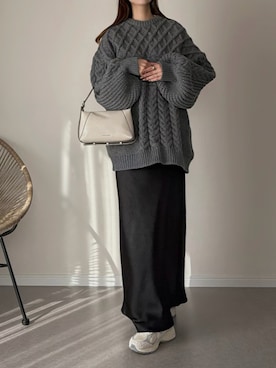 「アイテム（スカート）」を使った、haru さん（レディース・162cm）の冬コーディネート