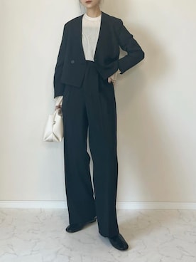 「select MOCA（セレクトモカ）の【サイズ展開あり】クルーネックシアーニットプルオーバー（ニット/セーター、ホワイト系）」を使った、haru さん（レディース・162cm）の春コーディネート