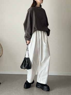 「アイテム（Tシャツ/カットソー）」を使った、haru さん（レディース・162cm）の秋コーディネート