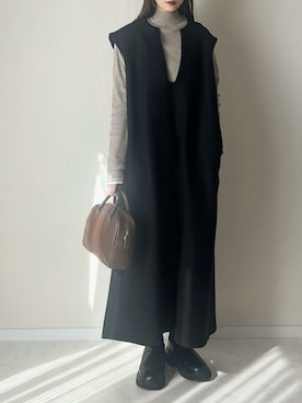 「アイテム（ボストンバッグ）」を使った、haru さん（レディース・162cm）の秋コーディネート