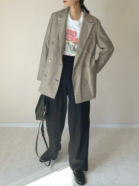 「Mila Owen（ミラオーウェン）のアイテム（ジャケット/アウター）」を使った、haru さん（レディース・162cm）の秋コーディネート