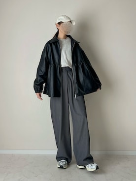 「アイテム（ブルゾン）」を使った、haru さん（レディース・162cm）の秋コーディネート