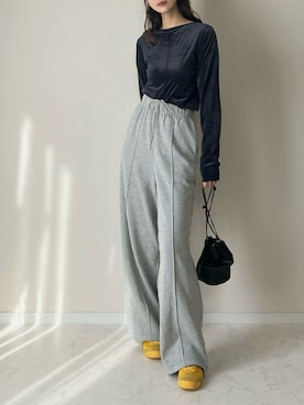 「アイテム（スウェットパンツ）」を使った、haru さん（レディース・162cm）の秋コーディネート
