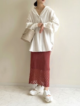 「GUSCIO（グッシオ）のアイテム」を使った、haru さん（レディース・162cm）の春コーディネート