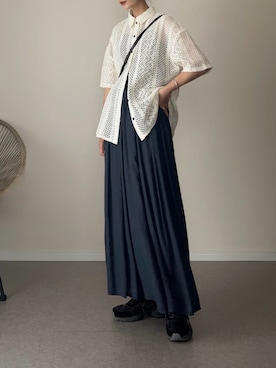「 hellam（へラム）のアイテム（トップス）」を使った、haru さん（レディース・162cm）の夏コーディネート
