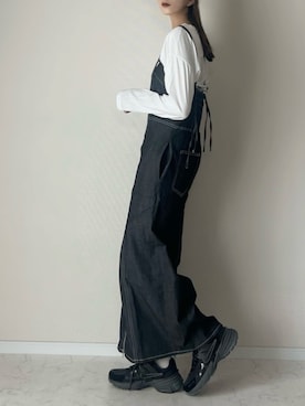 「アイテム（サロペット/オーバーオール）」を使った、haru さん（レディース・162cm）の秋コーディネート
