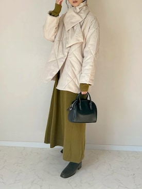 「オリーブ」｜「アイテム（ワンピース）」を使った、haru さん（レディース・162cm）の秋コーディネート