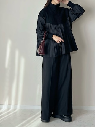 「Chiina（チーナ）のChiina/ツイストワンハンドルバッグ（ハンドバッグ）」を使った、haru さん（レディース・162cm）の秋コーディネート