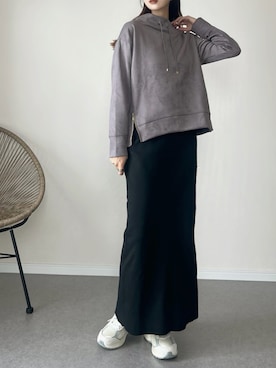 「アイテム（スウェット）」を使った、haru さん（レディース・162cm）の冬コーディネート