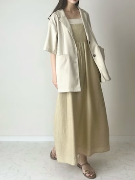 「アイテム（テーラードジャケット）」を使った、haru さん（レディース・162cm）の夏コーディネート