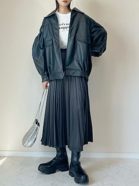 「CIAOPANIC TYPY（チャオパニックティピー）のアイテム（ブルゾン）」を使った、haru さん（レディース・162cm）の秋コーディネート