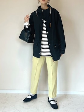 「Samansa Mos2 blue（サマンサモスモスブルー）のアイテム（パンツ）」を使った、haru さん（レディース・162cm）の春コーディネート