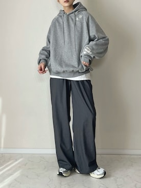 「アイテム（パーカー）」を使った、haru さん（レディース・162cm）の冬コーディネート