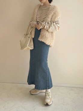 「emi+（エミプラス）のアイテム（その他アウター）」を使った、haru さん（レディース・162cm）の冬コーディネート
