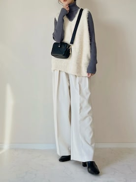 「アイテム（ベスト）」を使った、haru さん（レディース・162cm）の冬コーディネート