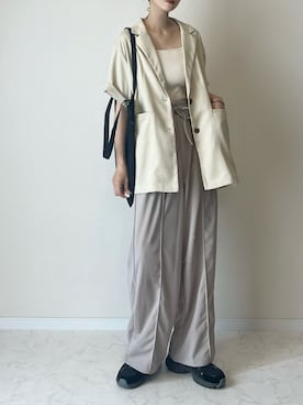 「アイテム（テーラードジャケット）」を使った、haru さん（レディース・162cm）の夏コーディネート
