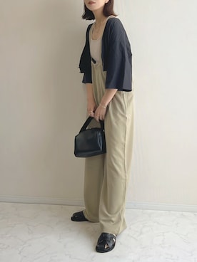 「select MOCA by son（セレクトモカバイソン）のアイテム（オールインワン・サロペット）」を使った、haru さん（レディース・162cm）の夏コーディネート