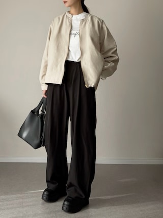 「ikka(イッカ)のロゴフォトプリントスウェットTシャツ(Tシャツ/カットソー)」を使った、haru さん(レディース・162cm)の冬コーディネート