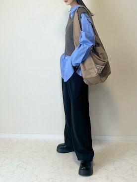 「アイテム（スリッポン）」を使った、haru さん（レディース・162cm）の秋コーディネート