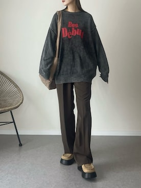 「アイテム（サンダル）」を使った、haru さん（レディース・162cm）の秋コーディネート