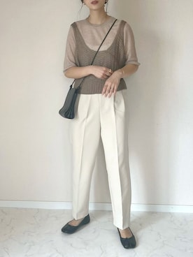 「Samansa Mos2 blue（サマンサモスモスブルー）のアイテム（パンツ）」を使った、haru さん（レディース・162cm）の夏コーディネート