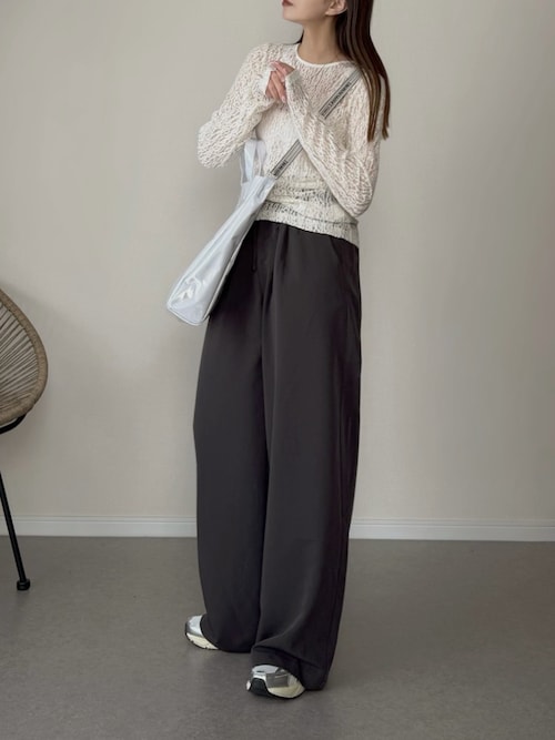 「feepur（フェピュール）のレースシアートップス（Tシャツ/カットソー）」を使った、haru さん（レディース・162cm）の春コーディネート