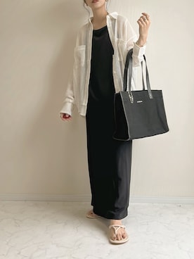 「MURUA（ムルーア）のアイテム（トートバッグ）」を使った、haru さん（レディース・162cm）の夏コーディネート