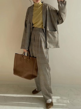 「classicalelf（クラシカルエルフ）のアイテム（スラックス）」を使った、haru さん（レディース・162cm）の秋コーディネート