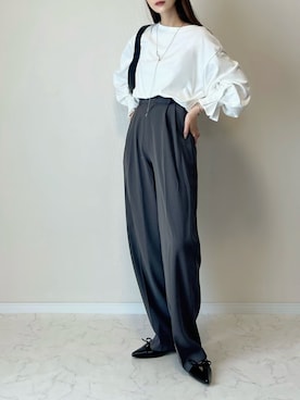 「アイテム（サンダル）」を使った、haru さん（レディース・162cm）の秋コーディネート