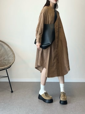 「アイテム（シャツワンピース）」を使った、haru さん（レディース・162cm）の秋コーディネート