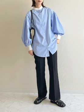 「&. NOSTALGIA（アンドドットノスタルジア）のアイテム（パンツ）」を使った、haru さん（レディース・162cm）の夏コーディネート