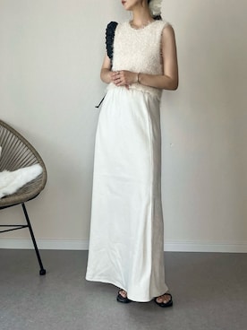 「tiptop（ティップトップ）のラメフェザー2wayベスト（ベスト）」を使った、haru さん（レディース・162cm）の夏コーディネート
