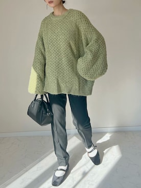 「ケーブルニット」｜「アイテム（その他シューズ）」を使った、haru さん（レディース・162cm）の秋コーディネート