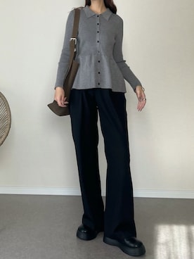 「アイテム（スリッポン）」を使った、haru さん（レディース・162cm）の冬コーディネート