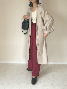 「YECCA VECCA（イェッカヴェッカ）のアイテム（ワンピース）」を使った、haru さん（レディース・162cm）の秋コーディネート