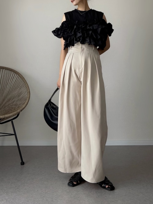 「LIAN(リアン)のフリルビスチェドッキングT(Tシャツ/カットソー)」を使った、haru さん(レディース・162cm)の秋コーディネート