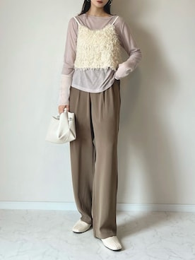 「nouvellemoi（ヌーベルモイ）のアイテム（スラックス）」を使った、haru さん（レディース・162cm）の夏コーディネート